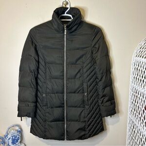 Kenneth Cole Reaction Puffer Coat Women’s Medium Green Down Zipper Casual Winter